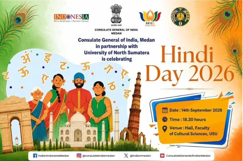 FIB USU and Consulate General of India in Medan Strengthen Cooperation and Cultural Appreciation through Hindi Day 2026